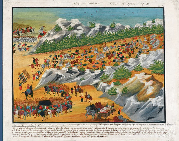 24 πίνακες με μάχες, όπως τους παρήγγειλε ο Μακρυγιάννης σε λαϊκούς ζωγράφους της εποχής του