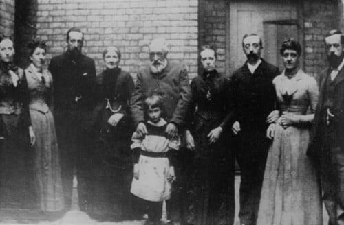 Madge Gill as a child with her grandparents William Baxter and Caroline Eades and their children including Madge’s mother Emma. Circa 1890 Image courtesy of Roger Cardinal