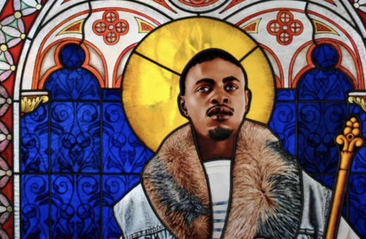 Βιτρό με νεαρό Μαύρο του Kehinde Wiley σε βρετανικό καθεδρικό