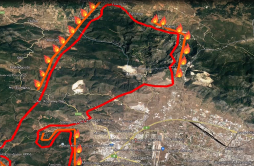 Φωτιά στα Δερβενοχώρια: Ο χάρτης του τεράστιου μετώπου- Η κατάσταση σε όλες τις πυρκαγιές
