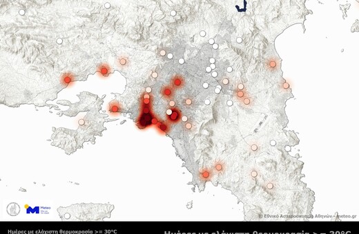 Καύσωνας στην Αθήνα: Πάνω από τους 30°C τη νύχτα επί 10 ημέρες