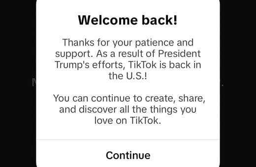 TikTok: Έστειλε μήνυμα ευχαριστίας στον Ντόναλντ Τραμπ σε όλους τους χρήστες του