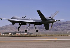 To αμερικανικό drone MQ-9 Reaper. Ένα παρόμοιο drone ήταν αυτό που καταρρίφθηκε στη Μαύρη Θάλασσα από ρωσικό μαχητικό αεροσκάφος. Φωτ.: US AIR FORCE