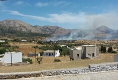 Φωτιά τώρα στη Νάξο: Καίει χαμηλή βλάστηση σε φάρμες στο κέντρο του νησιού