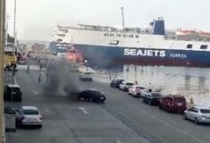 Φωτιά σε όχημα στο λιμάνι της Καβάλας