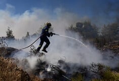 Φωτιά σε χαράδρα σε δύσβατο σημείο στον Όλυμπο