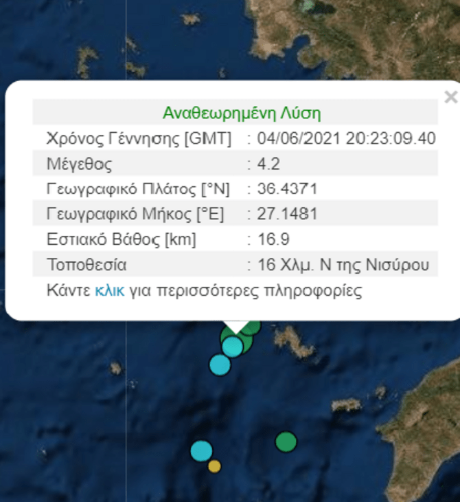 Σεισμός 4,2 Ρίχτερ κοντά στην Κω