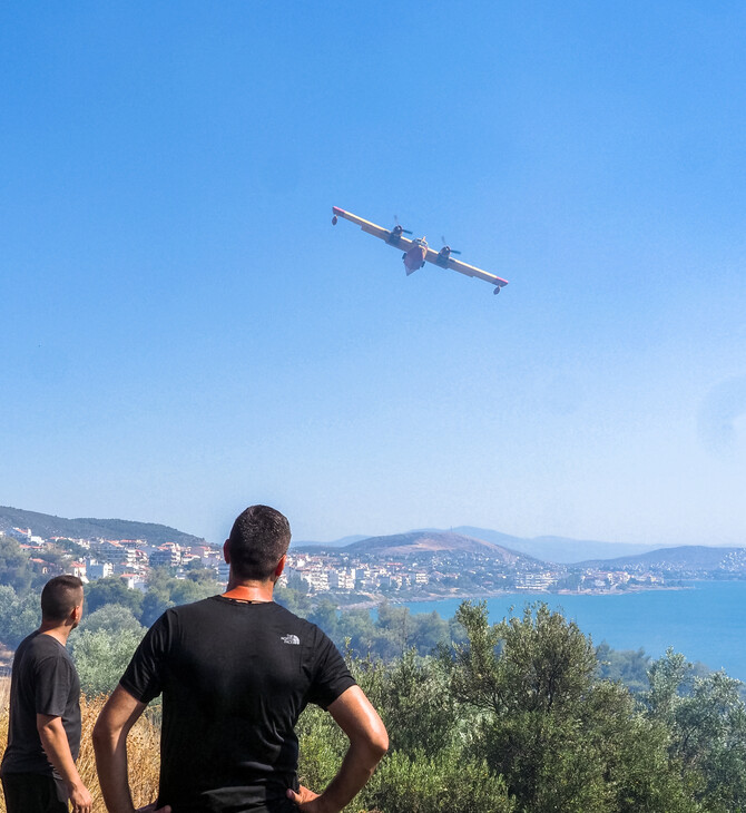 Υπό μερικό έλεγχο η φωτιά στα Ψαχνά Εύβοιας