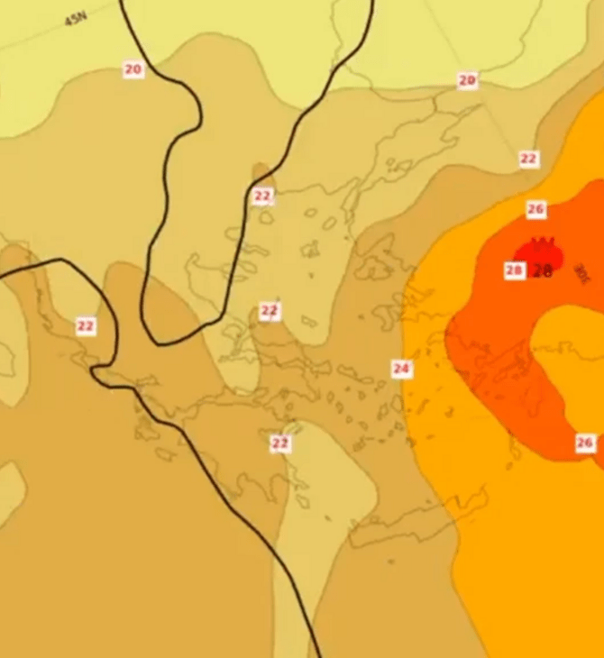 Καύσωνας: Μέχρι πότε θα επιμείνουν τα 40άρια- Βίντεο με την κίνηση των θερμών αερίων μαζών 
