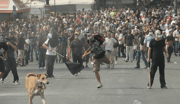 Eικόνες από τα επεισόδια