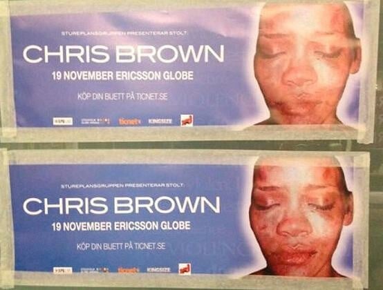 Σουηδία: Οι αφίσες για το gig του Chris Brown αντικαταστάθηκαν με αυτή την εικόνα