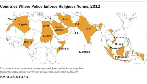 1 στις 10 χώρες παγκοσμίως διαθέτει θρησκευτική αστυνομία