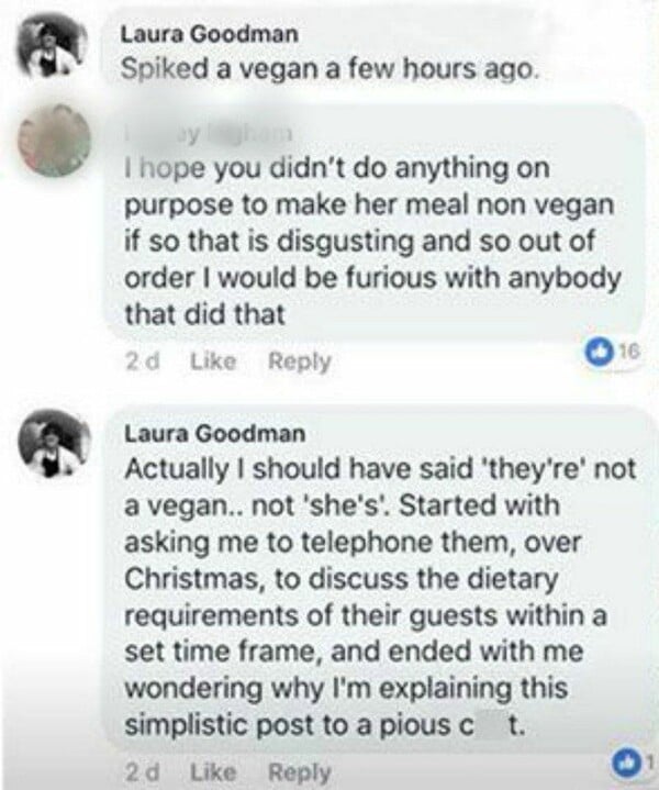 Σεφ αποκαλύπτει στο Facebook ότι «νόθευσε» το φαγητό vegan πελάτη και εξαναγκάζεται σε παραίτηση