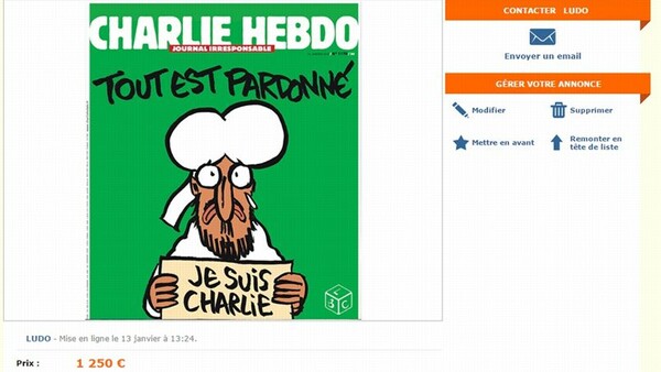 Εξωφρενικές τιμές στο eBay για το νέο τεύχος του Charlie Hebdo