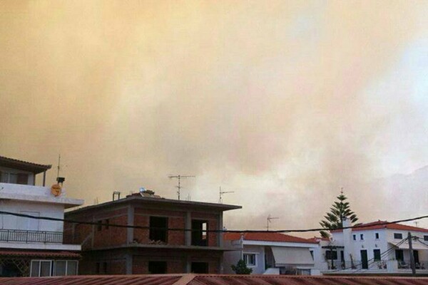 Σε τουλάχιστον τρία μέτωπα μαίνεται η φωτιά στη Νεάπολη Λακωνίας