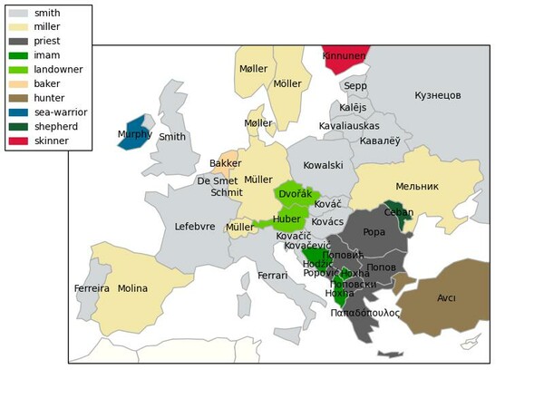 Αυτά είναι τα πιο κοινά επώνυμα της Ευρώπης και προέρχονται όλα από επαγγέλματα