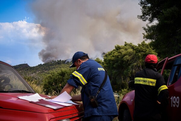 Σε εξέλιξη πυρκαγιά στη Βραυρώνα