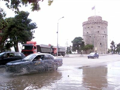 Προβλήματα από τη βροχή στη Θεσσαλονίκη