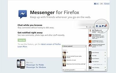 Η Mozilla δοκιμάζει την ενσωμάτωση του Facebook Chat