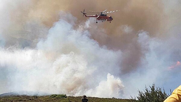 Μάχη με τις φλόγες σε 4 πύρινα μέτωπα - Σε ύφεση οι πυρκαγιές σε Εύβοια και Κέα