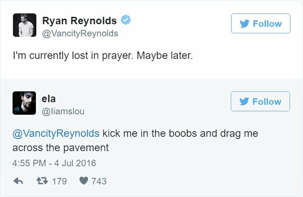 Πρόστυχοι και kinky θαυμαστές προκαλούν τον Ryan Reynolds - και εκείνος απλά απαντά υπέροχα