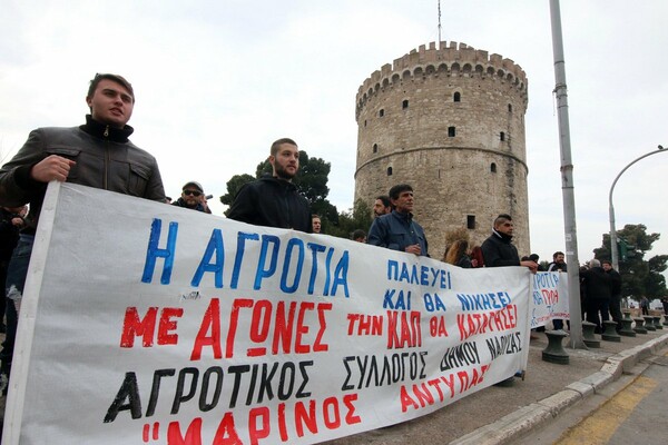 Τα τρακτέρ στο κέντρο της Θεσσαλονίκης