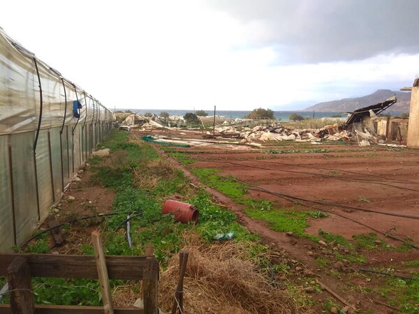 Μεγάλες καταστροφές στη Σητεία από υδροστρόβιλο (ΦΩΤΟΓΡΑΦΙΕΣ)