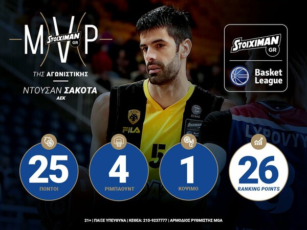 Δύο οι STOIXIMAN.GR MVP στην 17η αγωνιστική