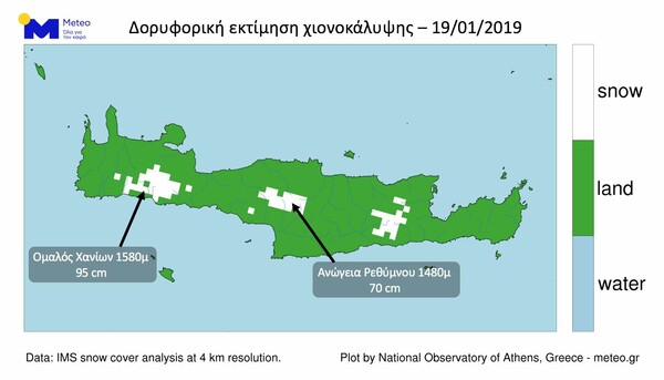 Το έστρωσε για τα καλά στην Κρήτη: Ένα μέτρο χιόνι στα Λευκά Όρη