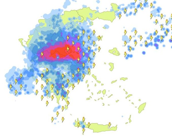 Την Αττική θα χτυπήσουν οι σφοδρές καταιγίδες τις επόμενες ώρες