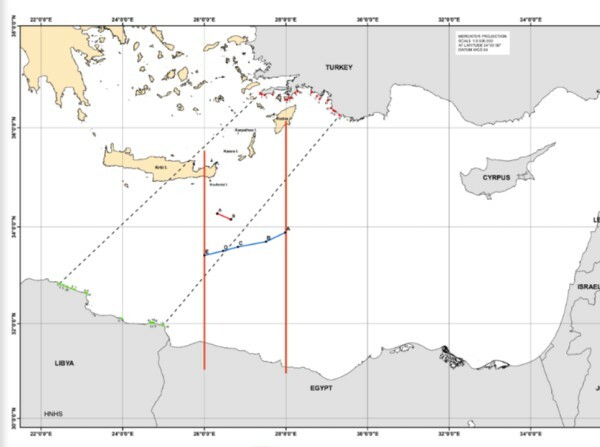 Ο χάρτης της συμφωνίας Ελλάδας - Αιγύπτου για την ΑΟΖ