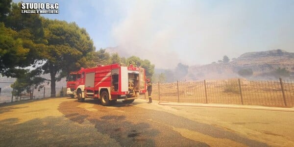 Φωτιά στις Μυκήνες: Εκκενώθηκε ο αρχαιολογικός χώρος