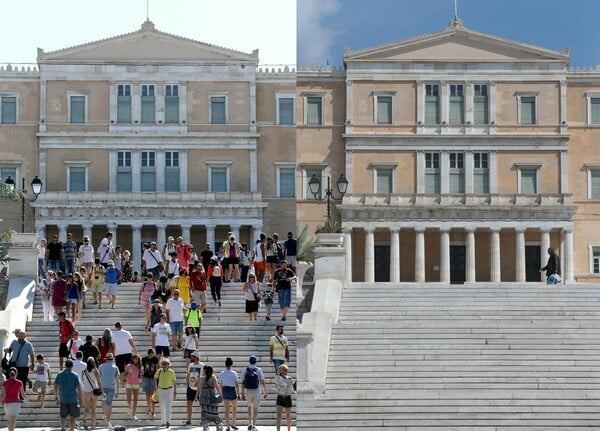 «Απόκοσμη πόλη»: Φωτογραφίες από την Αθήνα πριν και μετά το lockdown