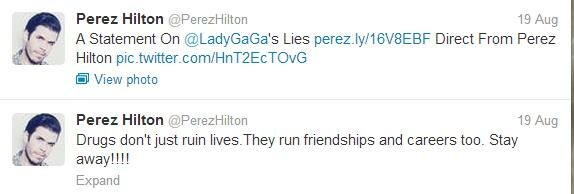 H Lady Gaga υποστηρίζει ότι ο Perez Hilton την απειλεί
