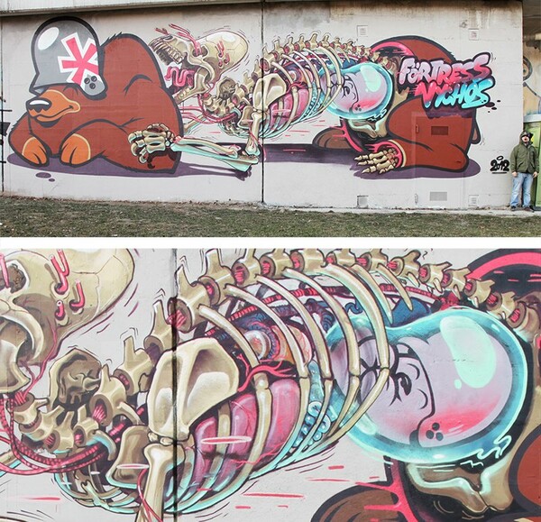 Nychos: Μαθήματα ανατομίας από τον street artist που λατρεύει να διαμελεί 