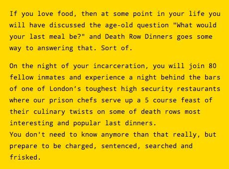 Death row dinners: το χειρότερο concept εστιατορίου που δεν άνοιξε ποτέ