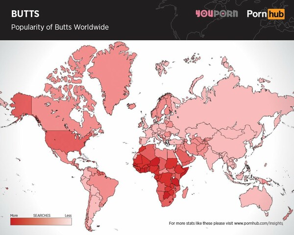 Το αγαπημένο σημείο του σώματος κάθε χώρας, στα πορνό