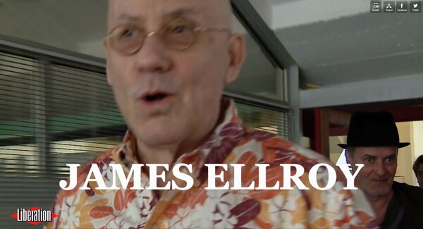 Ο συγγραφέας James Ellroy στα γραφεία της εφημερίδας Libération.