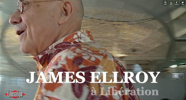 Ο συγγραφέας James Ellroy στα γραφεία της εφημερίδας Libération.