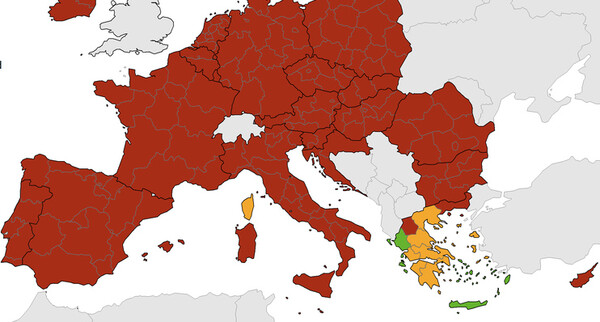 Κορωνοϊός-ECDC: Κάτω από 4% ο δείκτης θετικότητας στην Ελλάδα- Ποιες περιοχές παραμένουν στο «κόκκινο»