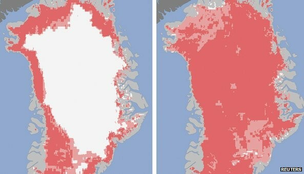 Ξαφνικό λιώσιμο των πάγων στη Γροιλανδία
