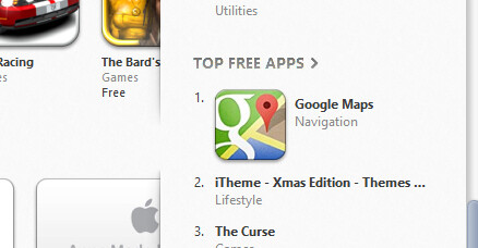 Πρώτο το App των Google Maps στο iTunes