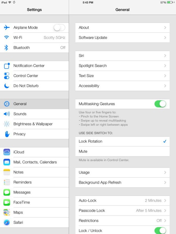 Eικόνες από το iOS 7 για το iPad