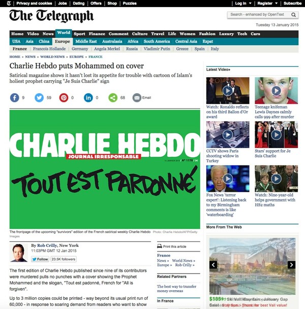 Ποια media δεν δημοσιεύουν το νέο εξώφυλλο του Charlie Hebdo