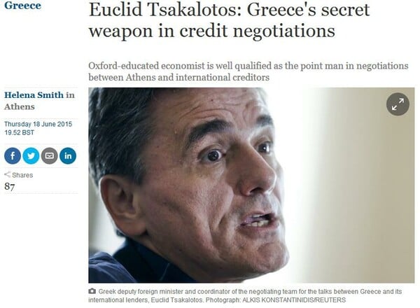 Guardian: Τσακαλώτος, το μυστικό όπλο της Ελλάδας στις διαπραγματεύσεις