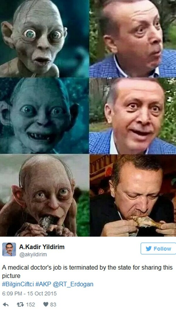 Παρομοίασε τον Ερντογάν με το Gollum και κινδυνεύει με φυλάκιση