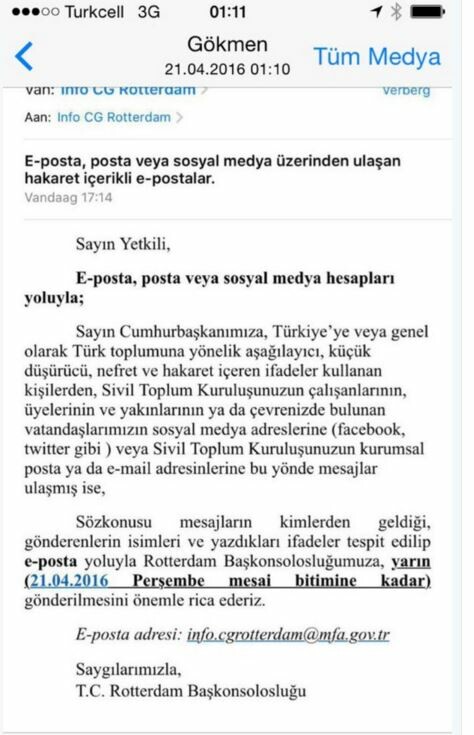 Η Τουρκία ζήτησε από πολίτες της στην Ολλανδία να καταδίδουν όποιον βρίζει τον Ερντογάν