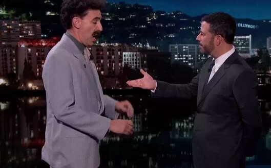 Ο Borat κάνει άνω κάτω το σόου του Jimmy Kimmel