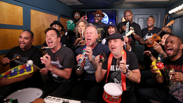 Metallica, Jimmy Fallon και The Roots τραγουδούν το «Enter Sandman» με παιδικά μουσικά όργανα