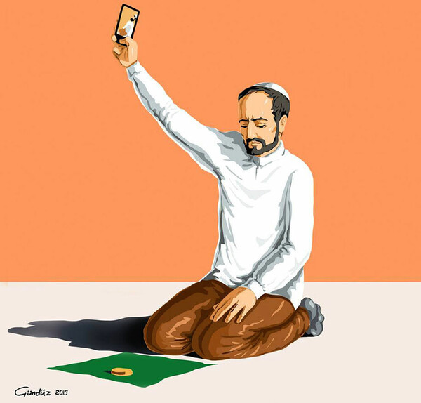 Holy Selfie: Σατιρικά Illustrations με θρησκευτικές φιγούρες που βγάζουν Selfies